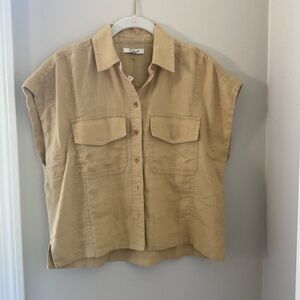 Madewell Flap-Pocket Button-Up Shirt in 100% Linen